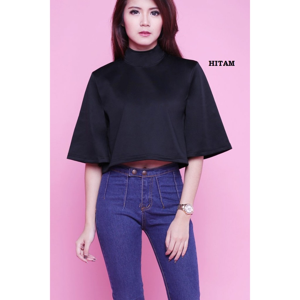 PAKAIAN BLOUSE WANITA LENGAN PENDEK POLOS