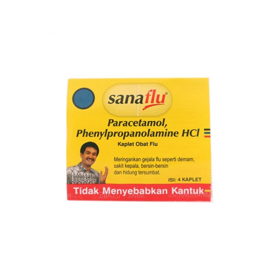 Sanaflu (obat batuk pilek) kemasan strip isi 4 tablet