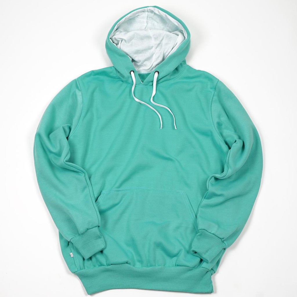 Jaket Sweater Polos Hoodie Jumper Hijau Mint Premium Quality Easy Go