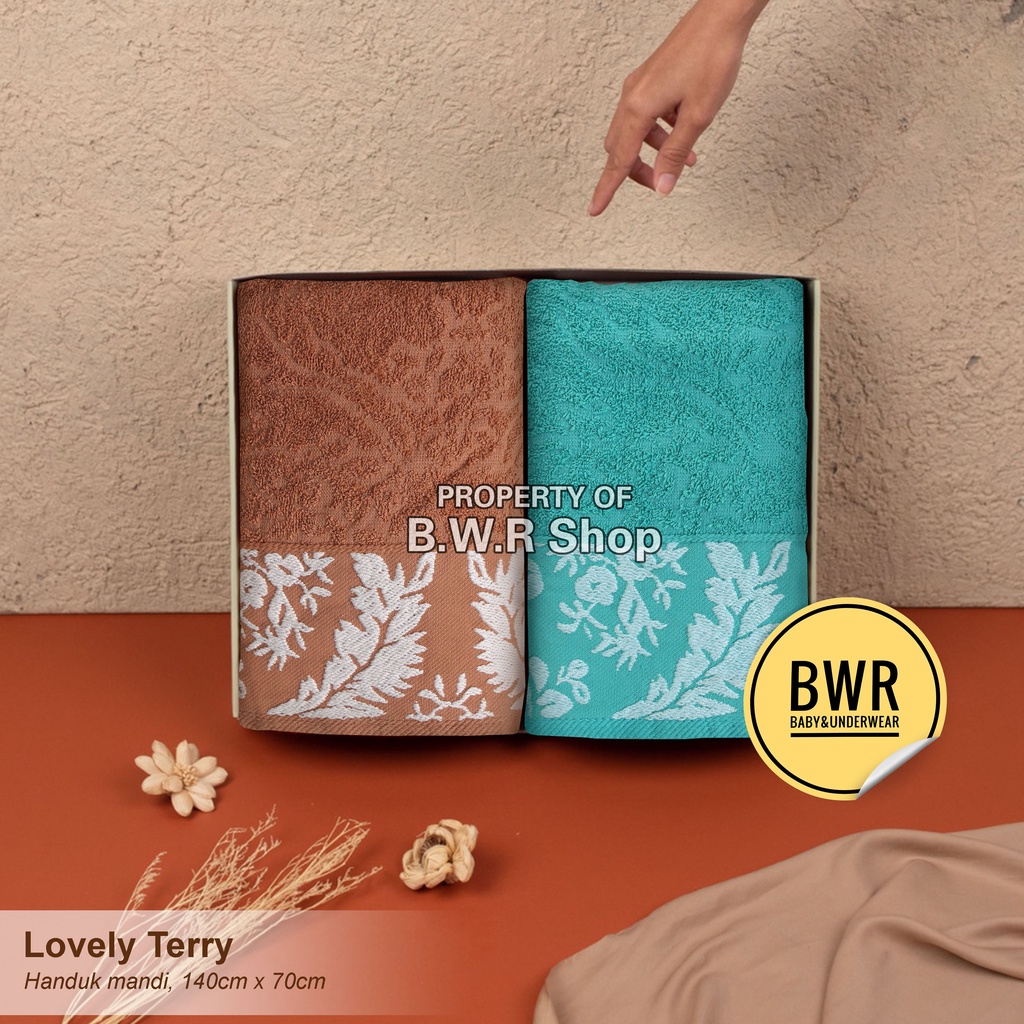 Handuk LOVELY TERRY MURAH 140 x 70 / Handuk Mandi Dewasa Lembut Motif Mudah Menyerap | Bwr