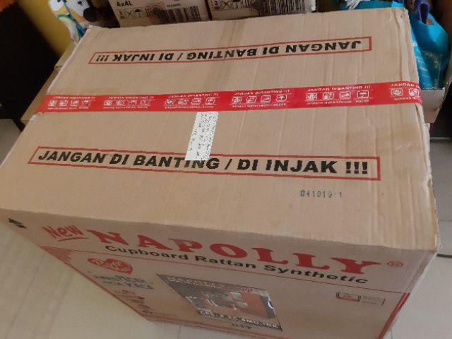 Khusus Kargo Lemari  4pintu 1 Laci Rotan Napolly