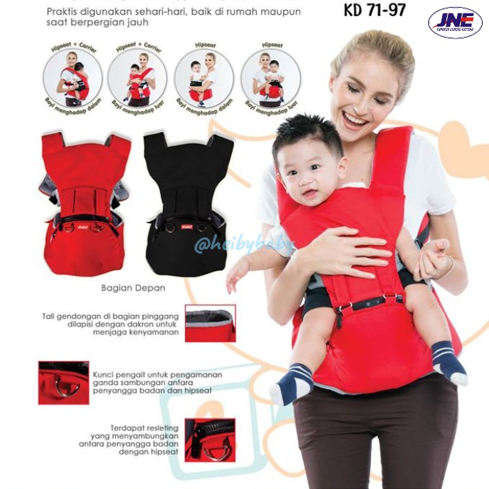 Kiddy Hiprest / Hipseat Baby Carrier / Gendongan Bayi 4 in 1