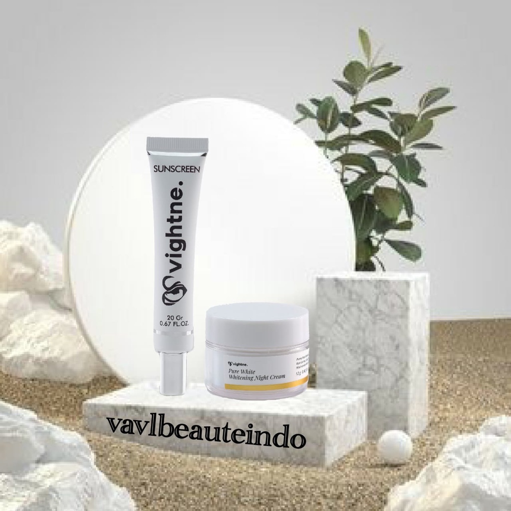 (HEMAT) Paket Night cream whitening vavl + Sunscreen vavl beaute