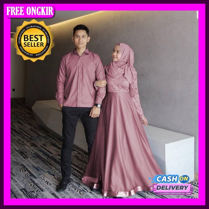 Gamis Couple Fathan Fauzia By Silmi Gamis Dewasa Gamis Premium Keluarga Baju Lebaran Kekinian Gamis 