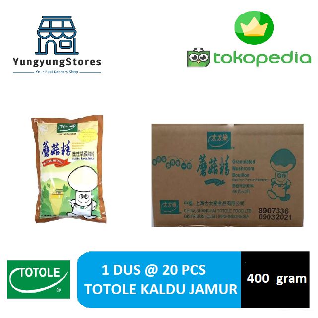 

READY - 1 DUS ISI 20 PCS TOTOLE KALDU JAMUR 400 GR