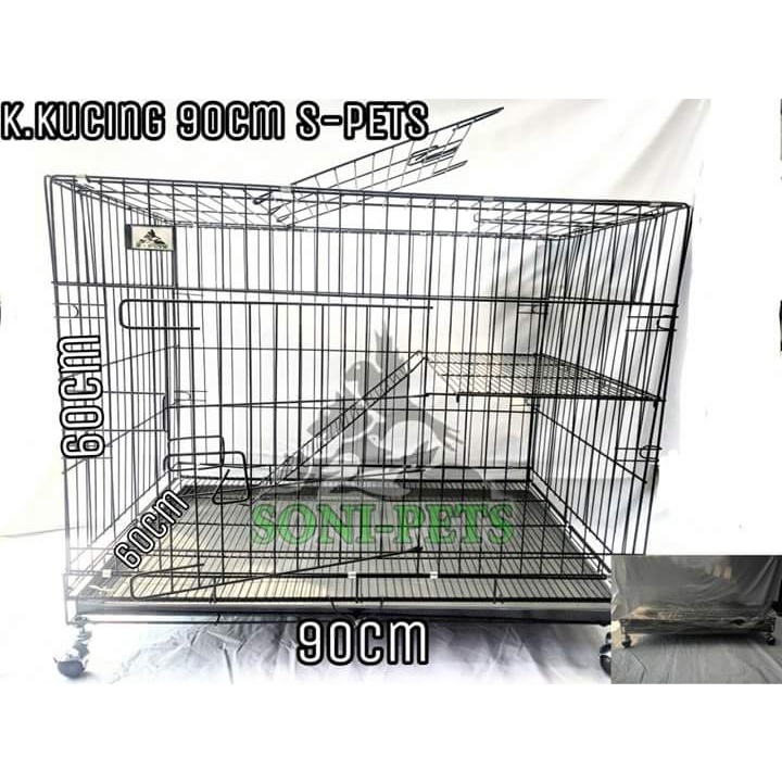 KANDANG KUCING 90x60x60 ( TINGKAT 1 + RODA )