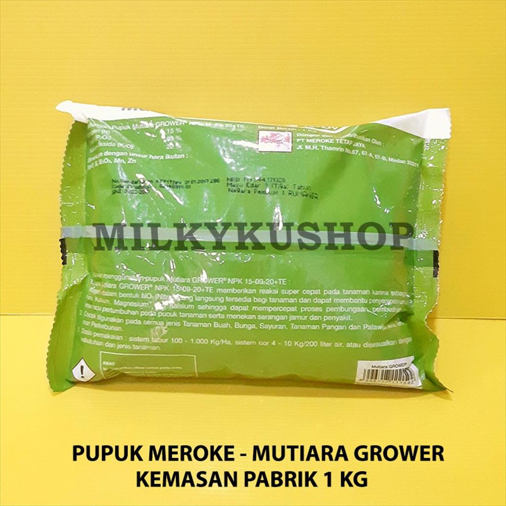 PUPUK NPK GROWER 15-09-20+TE MUTIARA MEROKE KEMASAN PABRIK 1 KG