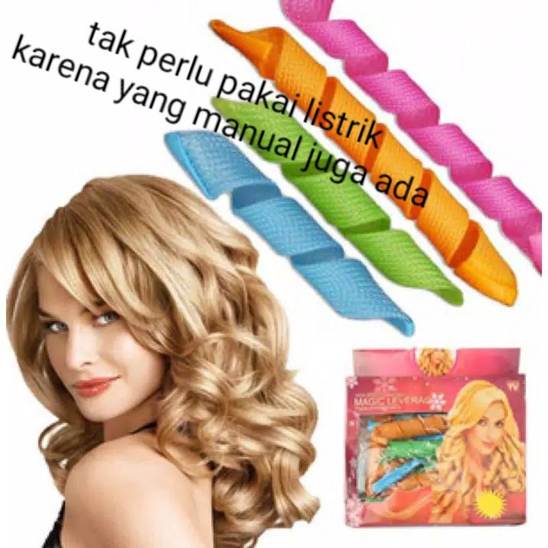 MAGIC LAVERAGE/ALAT PENGERITING RAMBUT MANUAL KERITING GANTUNG/BULAT/ROLL RAMBUT