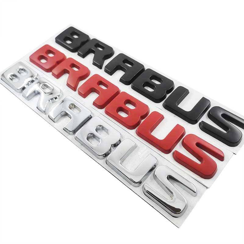 1pc Stiker Emblem / Badge Tulisan Brabus Bahan Metal Untuk Dekorasi Belakang Mobil Mercedes Brabus