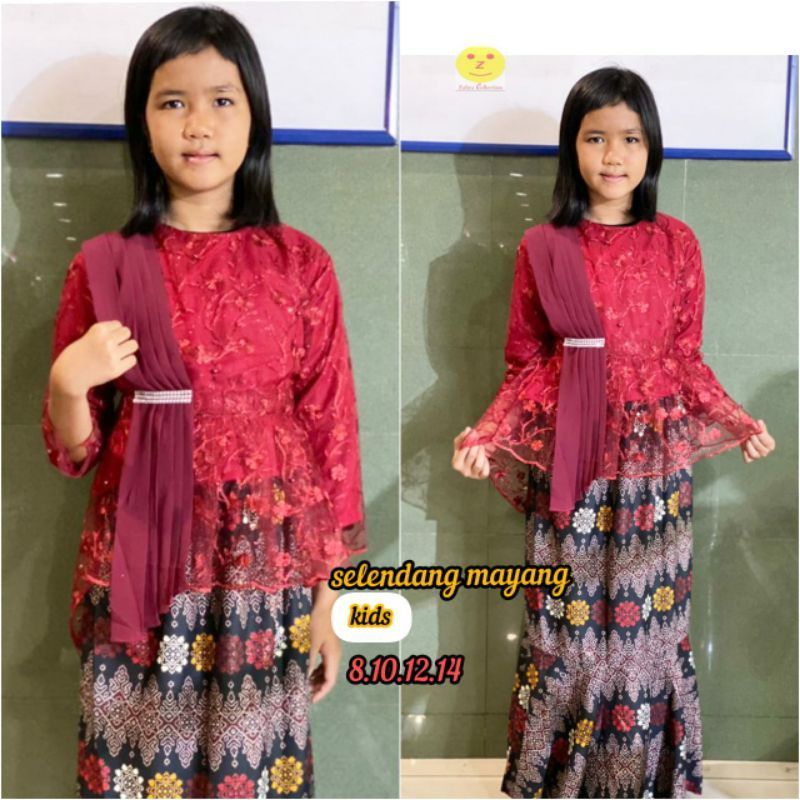 SETELAN KEBAYA ANAK SELENDANG//KEBAYA AURORA TULLE//KEBAYA ANAK MODERN