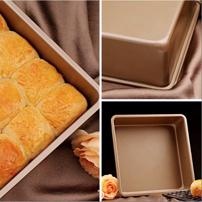 Loyang Kue Persegi Pemanggang Roti Brownies Mamer Cake Anti Lengket High Carbon Steel
