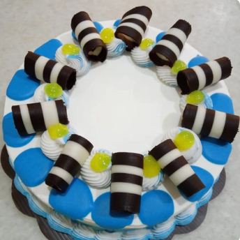 

Kue Ulang Tahun Ultah - Blue White Lemon Cake - Free Kartu Ucapan