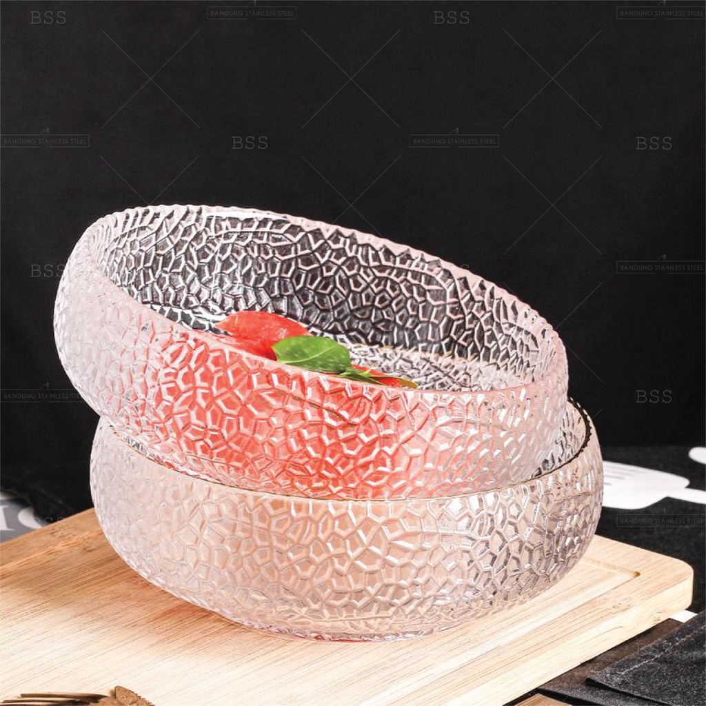 Mangkuk Kaca Glass Bowl Crystal Salad Buah Dessert Sereal Cereal Permen Vintage Retro Gaya Nordic Cantik