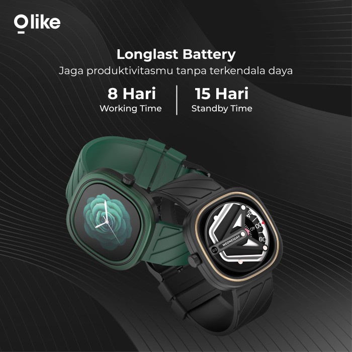 Olike Smart Watch Zeth W5 OW-W5 Support iOS 9.0+ Android 4.4+ Original - Hitam