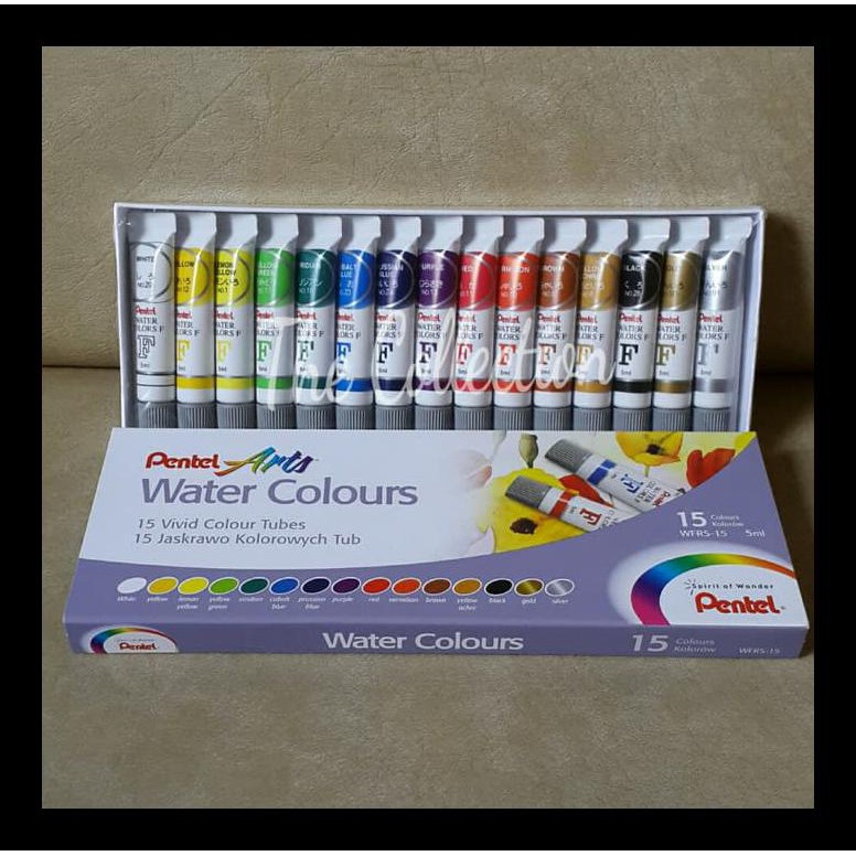 

UPDATE ATK0319PT 15 WARNA CAT AIR PENTEL WFRS 15 WATERCOLOUR ART COLOR PERALATAN MELUKIS MURAH