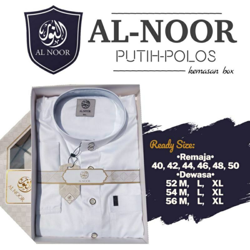 jubah pria dewasa, gamis / jubah al noor polos putih model haramain / al haramain