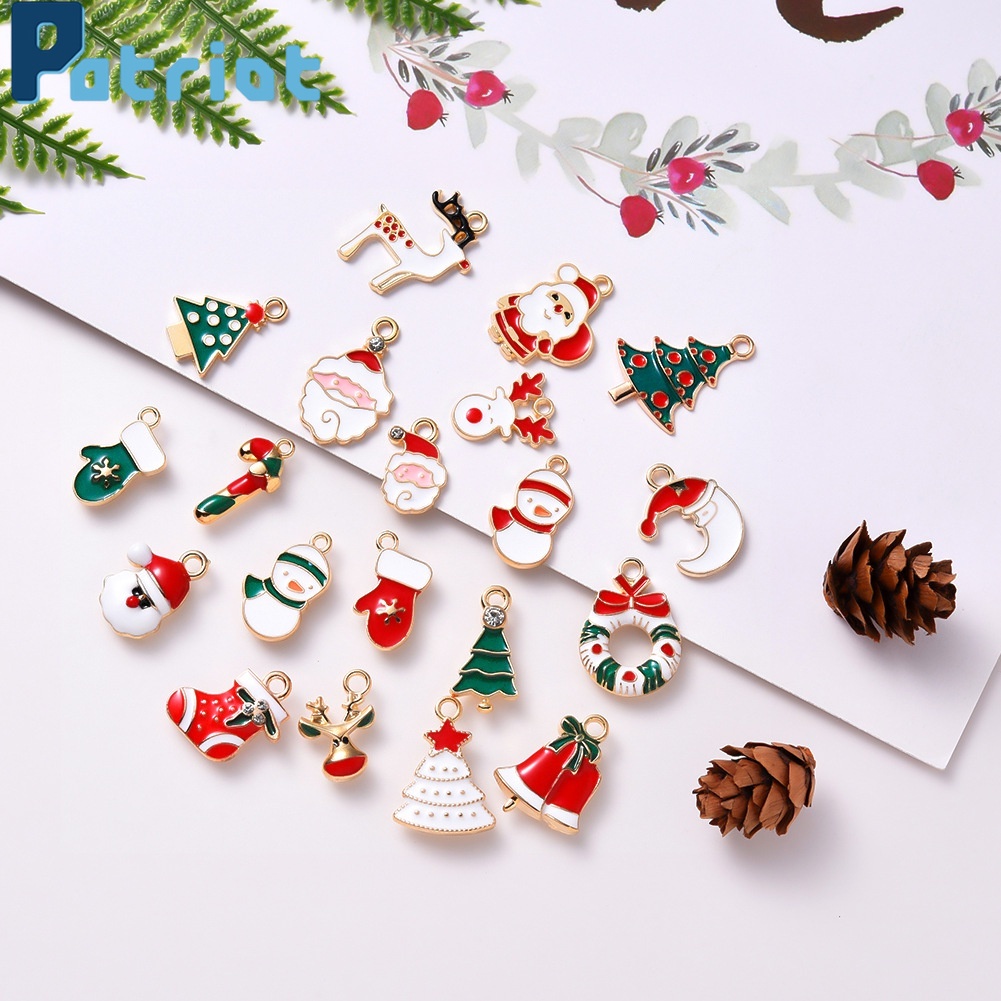 [19PCS  Enamel  DIY  Christmas Charms Xmas Tree decorations for  Christmas Festival Home Party ]