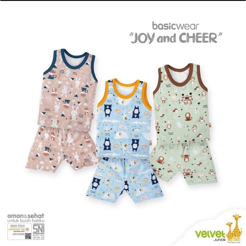 [Size SML XXL] Velvet Junior Great Adventure Setelan Singlet Pendek setelan kutung