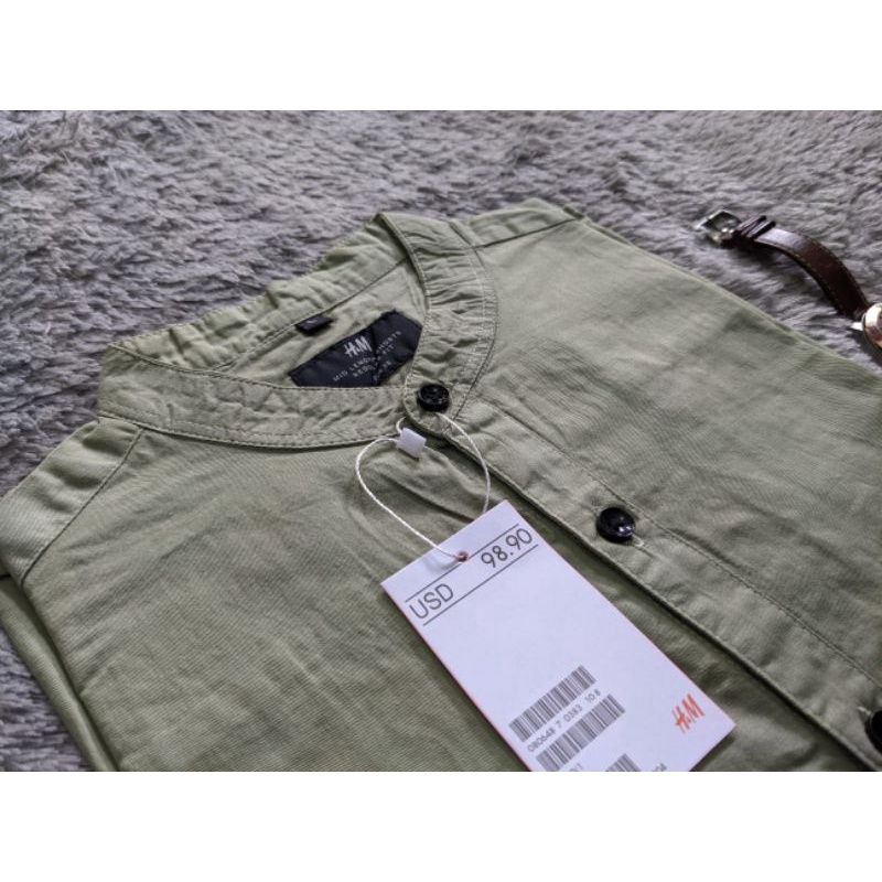 Kemeja Pendek Shanghai Pria HM | Kemeja Shanghai Soft Twill Katun Premium