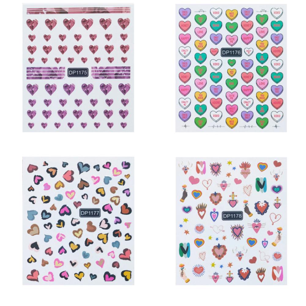 AUGUSTINA Agustina Stiker Nail Art Gadis Perekat Diri Warna Gradien Manikur Aksesoris DIY Dekorasi Nail Art