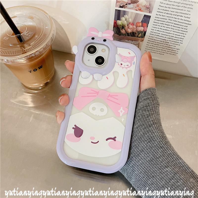 Soft Case TPU Motif Kartun Pita Pink Untuk IPhone 12 11 13 14 Pro MAX XR 7 8 6 6S 14 Plus XS MAX X SE 2020