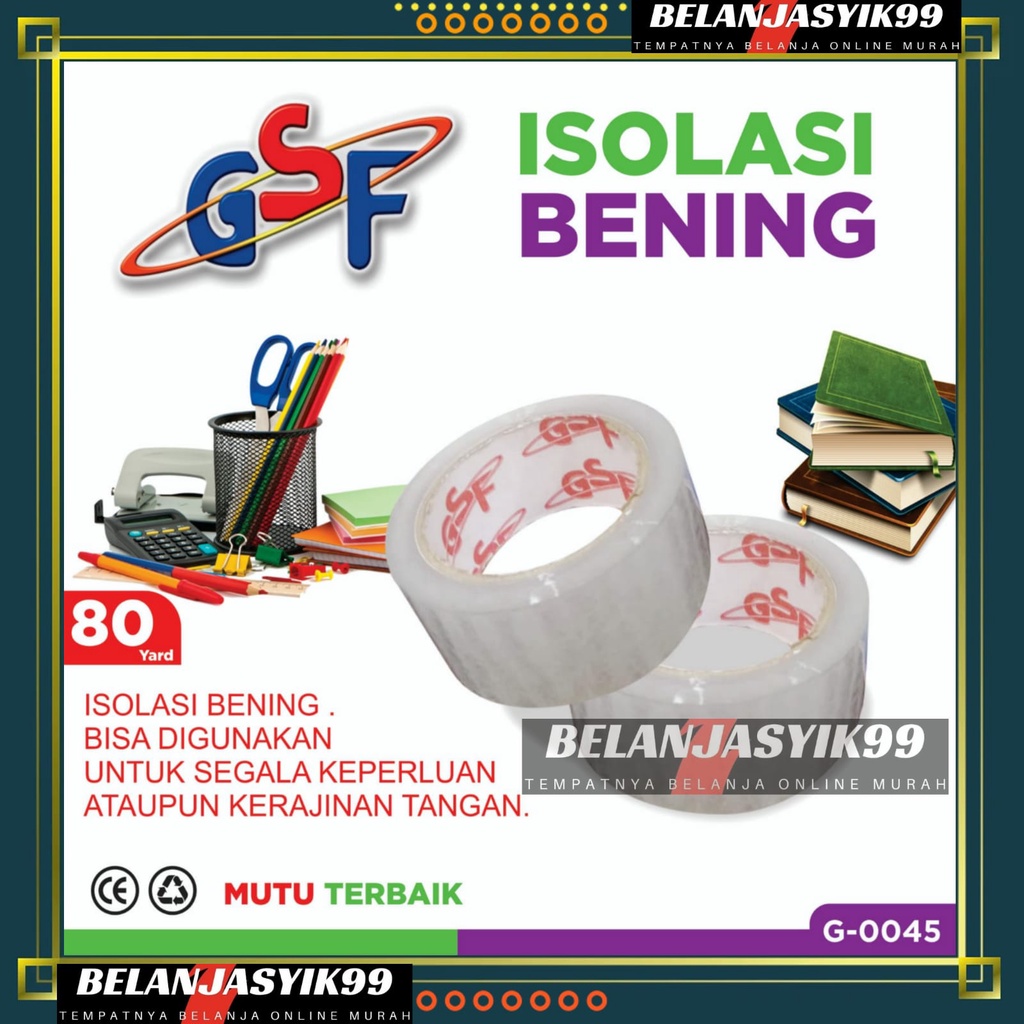 LAKBAN BENING GSF G-0045 / LAKBAN BENING 80YARD GSF / ISOLASI BENING GSF G 0045 / LAKBAN BENING GSF 0045 / GSF G-0045