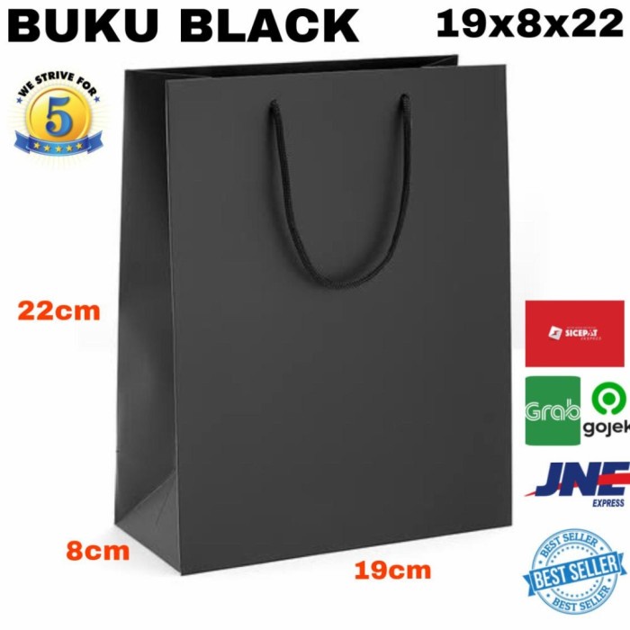 

PAPERBAG POLOS HITAM / PAPERBAG POLOS / TAS KERTAS POLOS HITAM