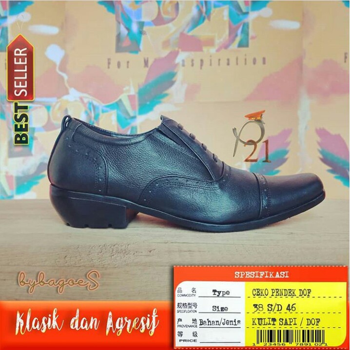 SEPATU PRIA / CEKO PENDEK DOFF/ SEPATU PDH / MERK P21
