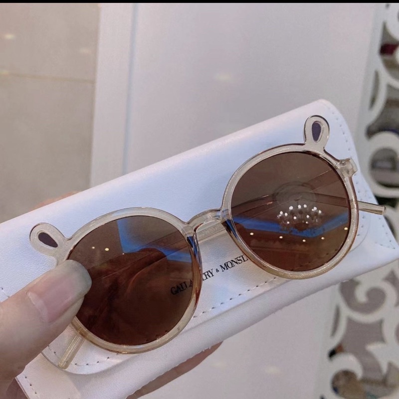 kacamata anak transparan bening transparant import kucing anak dan bayi-coklat