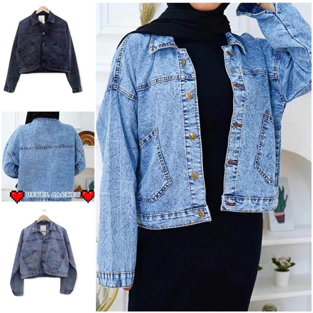 AZ.FS - ZFS Jaket Jeans Polos / DEVEL OVERSIZE XXL JEANS JACKET / Jaket Oversize / Jaket Denim / Jak