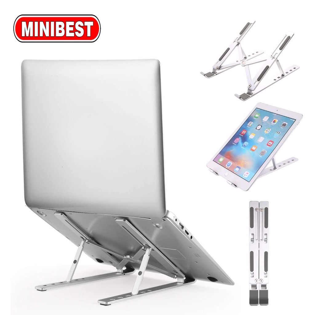 Laptop Notebook Macbook Tablet Stand Aluminium Adjustable Duduk Portable Notebook Holder LS-01