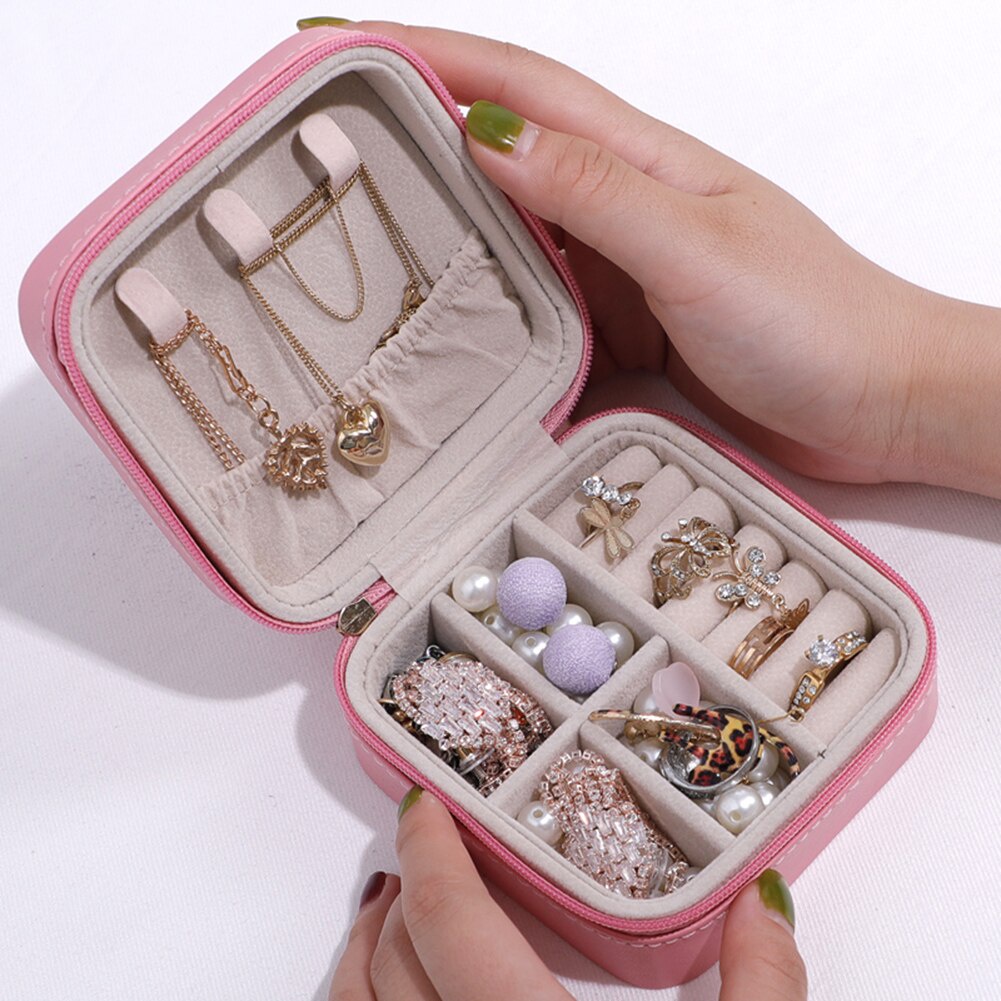 Kotak Mini Perhiasan Travel Jewelry Anting Kalung Cincin / Box Perhiasan Travel / Kotak Aksesoris Travel