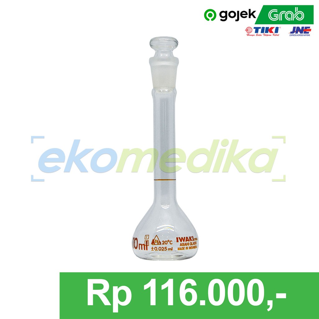 Jual Labu Ukur 10ml Glass Stopper Volumetric Flask Iwak Shopee Indonesia 4813