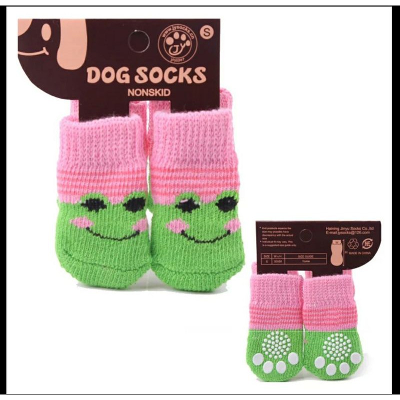 Ukuran S M L XL kaos kaki import pet anjing kucing lucu anti slip 4 pc