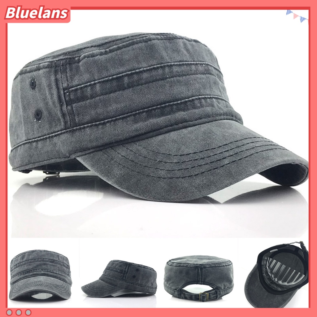 Bluelans Topi Baseball Model Flat Top Gaya Vintage Untuk Outdoor