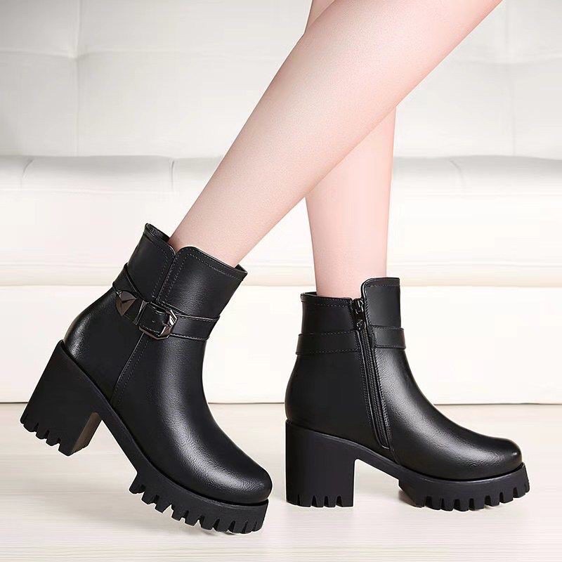 BT29 SEPATU ANKLE BOOTS IMPORT WANITA KOREA BRITISH INGGRIS MARTIN ORIGINAL VELVET HANGAT