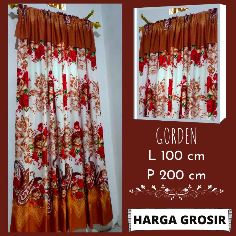Gorden Jendela Kamar Tidur Murah Ukuran 100x200 Bahan Katun Halus dan Tebal