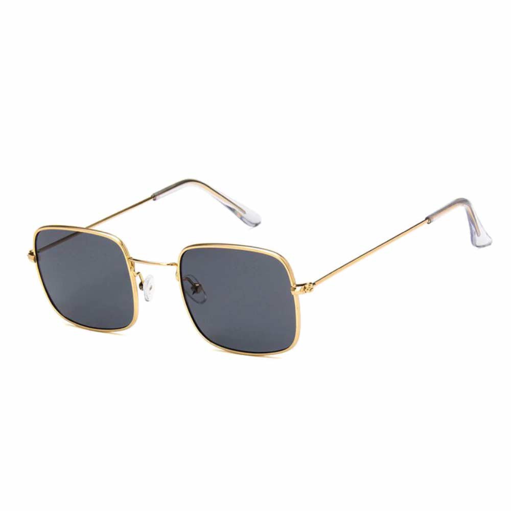 Anti UV Sunglasses [ Black Gold ] Kacamata Pria &amp; Wanita - Kotak - HM01