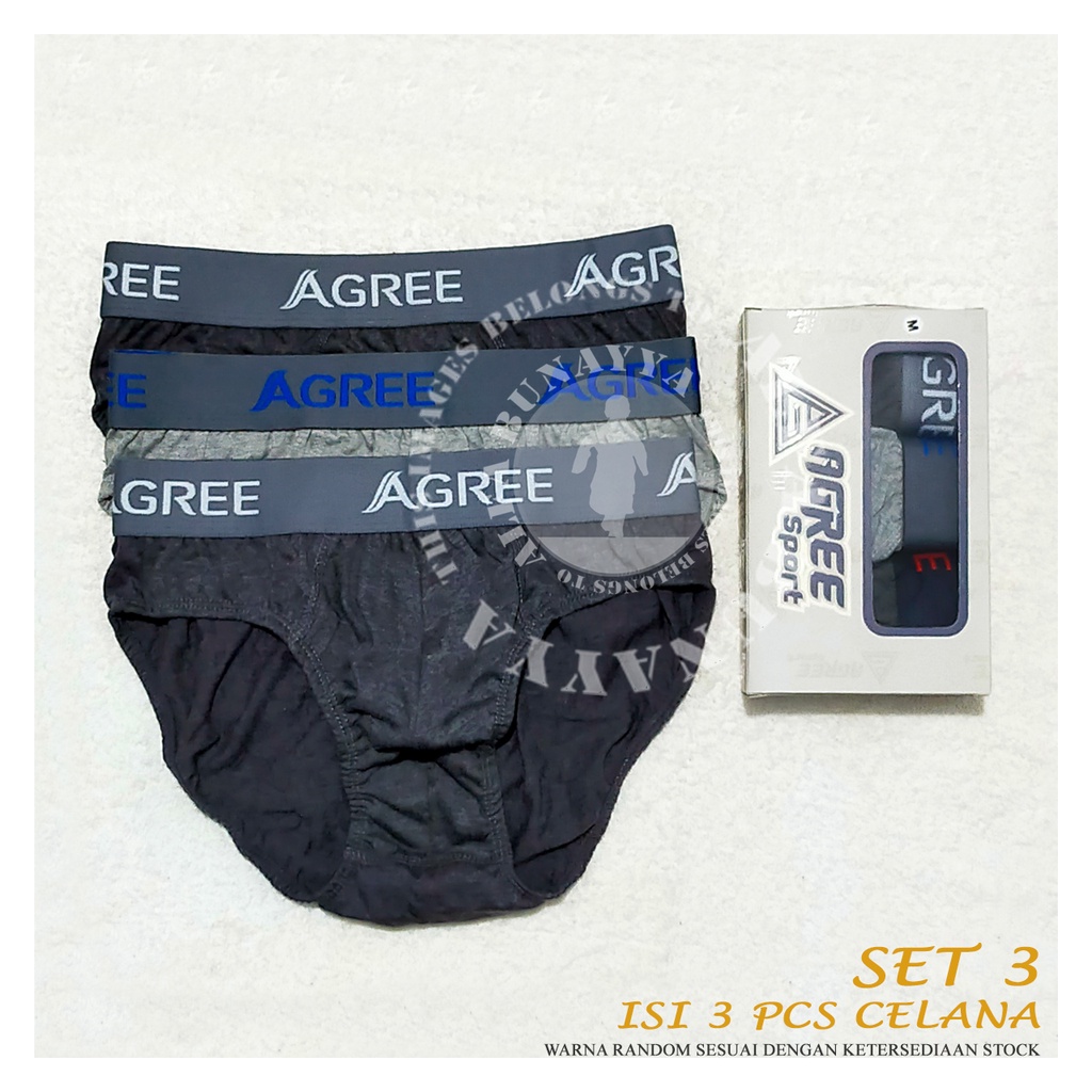 3 Pcs Celana Dalam Pria AGREE SPORT CD Underwear Pakaian Dalam AB23AGS30