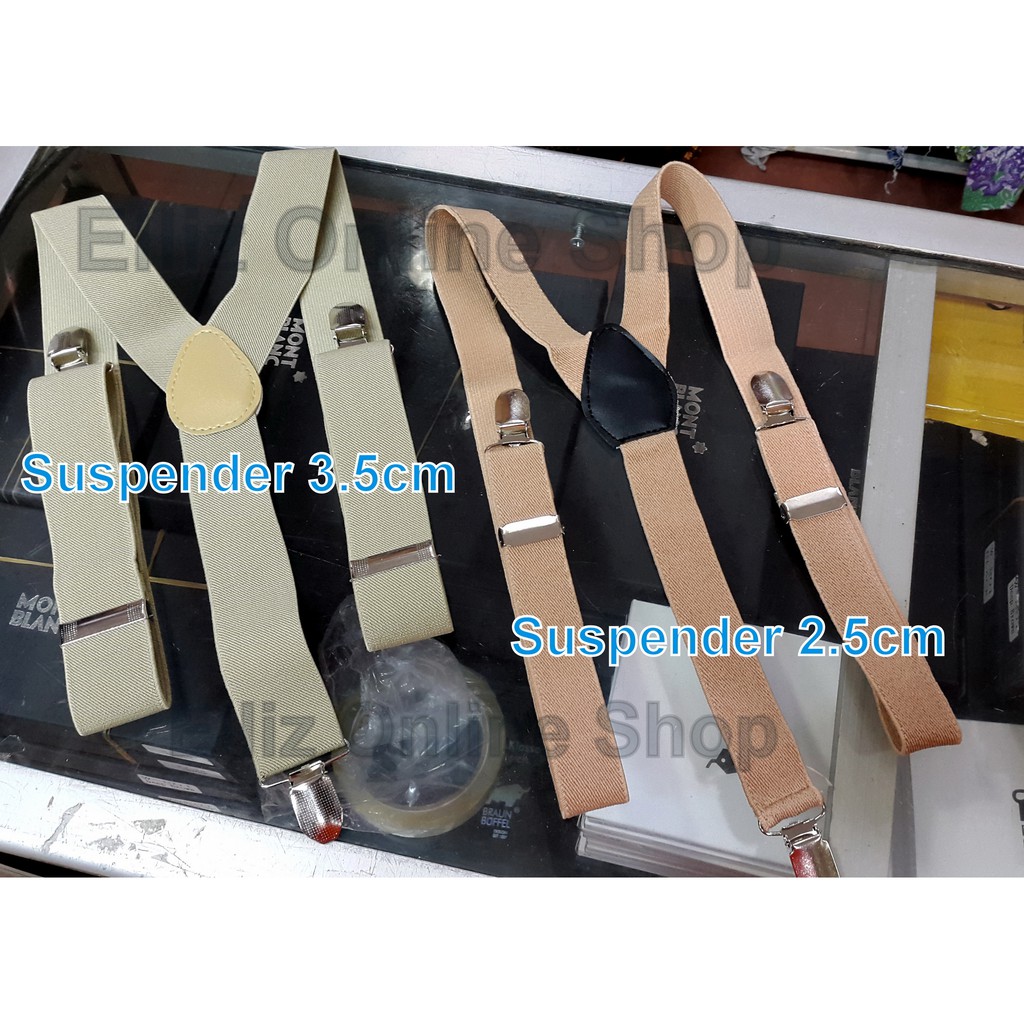 SUSPENDER DEWASA  - Bahan karet elastis - Lebar 3,5cm -  melar s/d 140cm (Fit XXL)