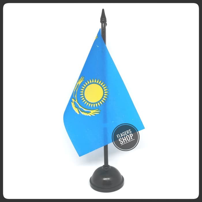 

Bendera Meja Kazakhstan + Tiang Kayu