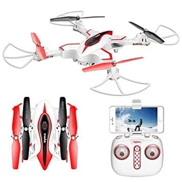 SYMA X56W WIFI FPV G-SENSOR FOLDABLE DRONE ALTITUDE HOLD REMOTE PUTIH