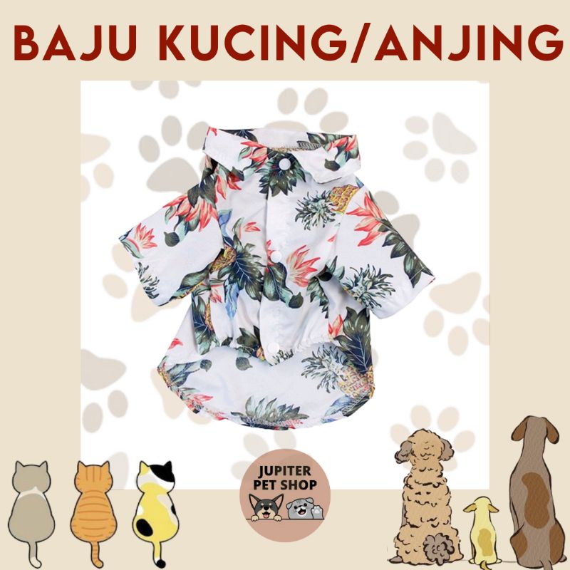 BAJU KUCING ANJING KEMEJA HAWAII