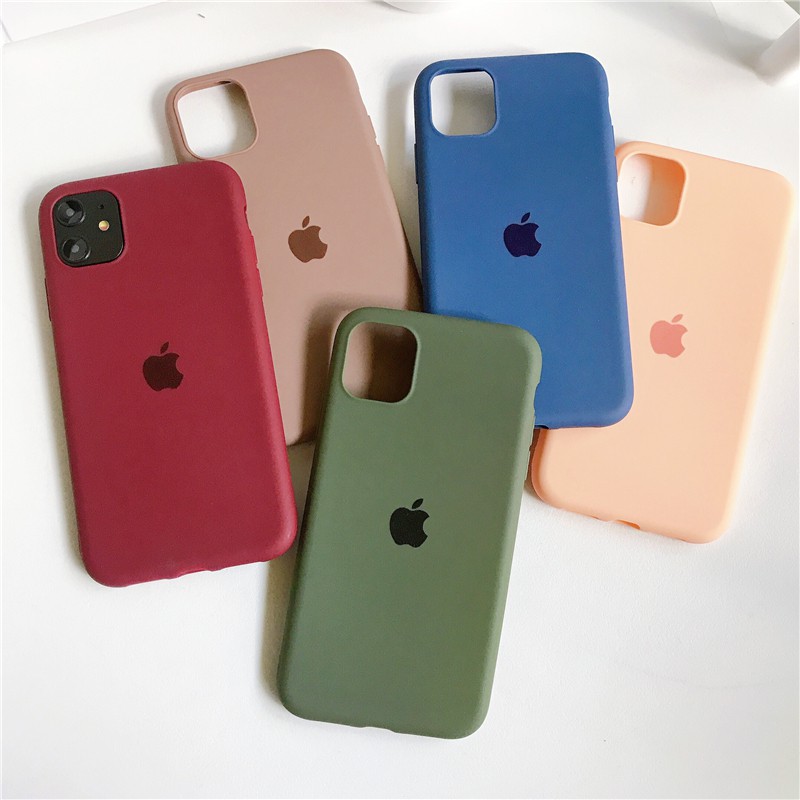 material Candy colors With logo phone Case Iphone 11pro X