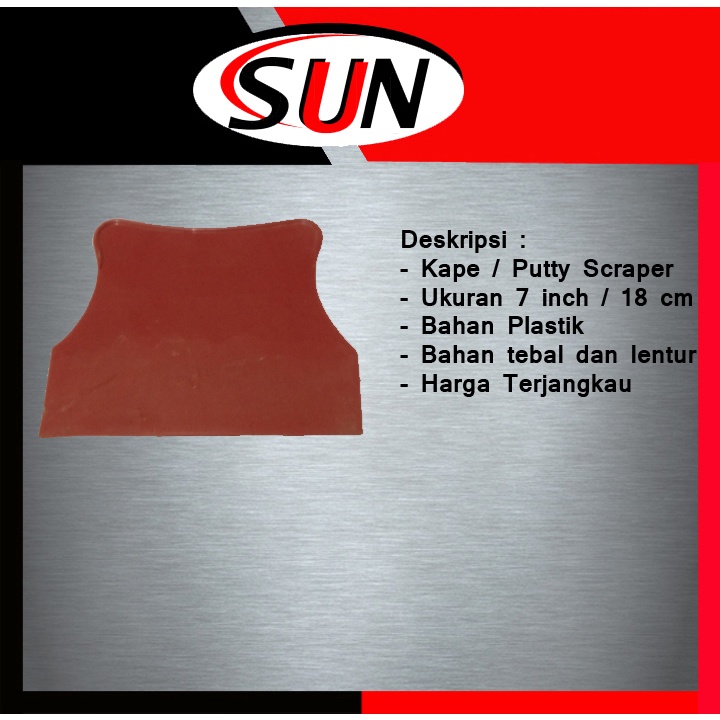 Kape Plastik Pvc 7  Inch Merah Putty Scraper Rakel Skrap Sekrap