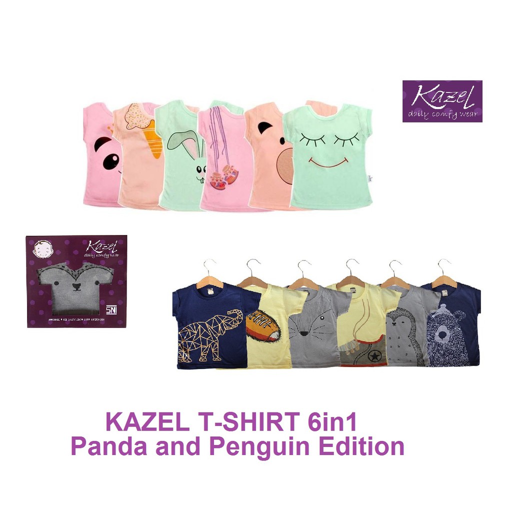 KAZEL PANDA PENGUIN EDITION TSHIRT BAYI KAOS BAYI KAOS ANAK ISI