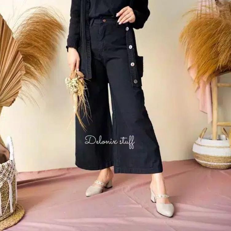 ♡ Celana Kulot Wanita Jeasn Warna Kulot Lilac Putih Army Coklat Khaki ℗