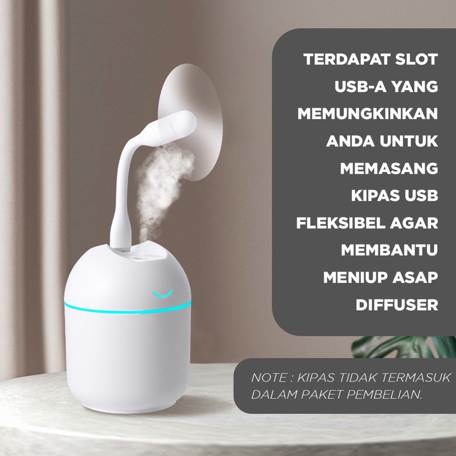 Humidifier Diffuser Udara Air Purifier Aromaterapi Alat Pelembap Pelembab Difuser Lampu LED Aroma Terapi Aromatic Therapy Portable Car Mobil Portabel Kamar Ruang Ruangan Penjernih Penguap USB