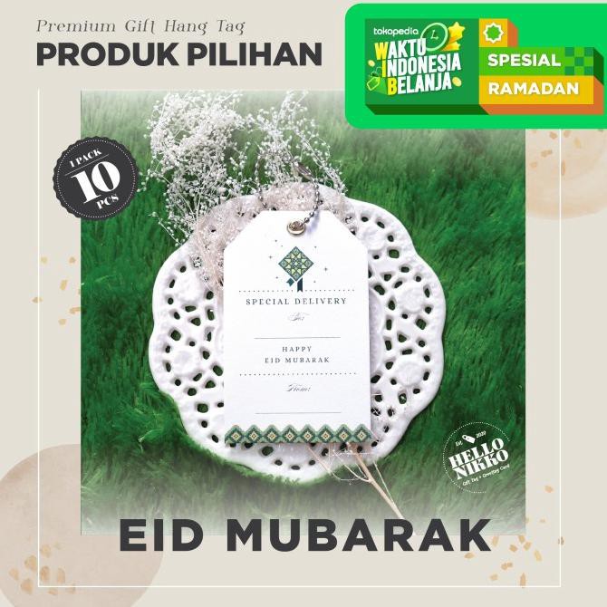 

Eid Mubarak gift hang tag kartu lebaran parcel hadiah idul fitri kado