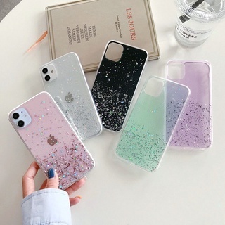 Soft case TPU Transparan glitter pearlescent cover iPhone 13 12 11 Pro Max XR X Xs Max 6 6s 7 8 Plus